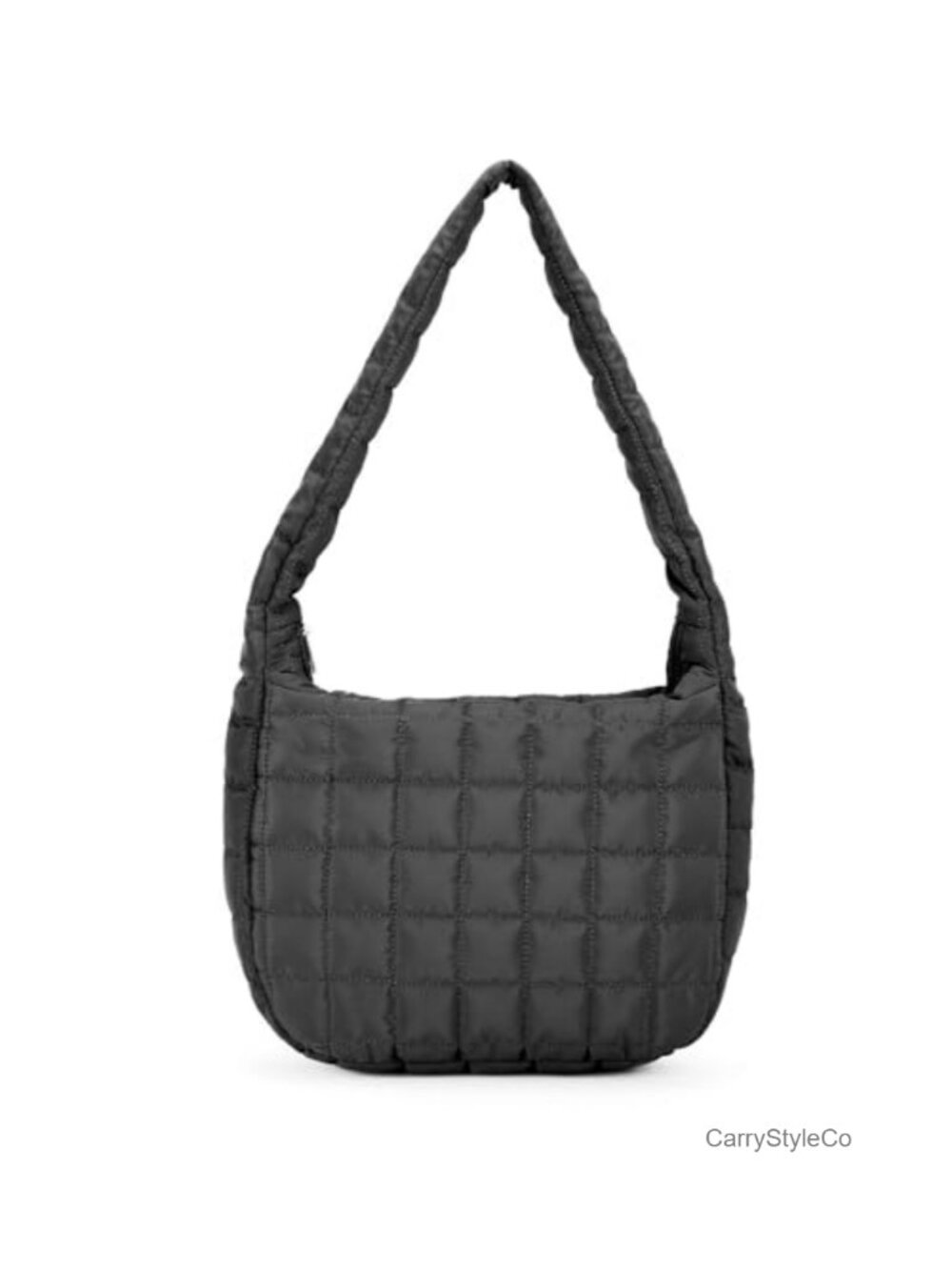 Quilted Nylon Shoulder Bag Large Capacity Hobo Tote Lightweight